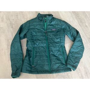 Patagonia Nano Puff Jacket Small S Full Zip Green Women's Primalof FLAWED
